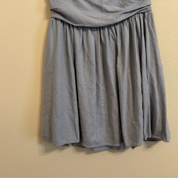 Aqua Strapless Mini Dress Linen Blend Large - Picture 10 of 13